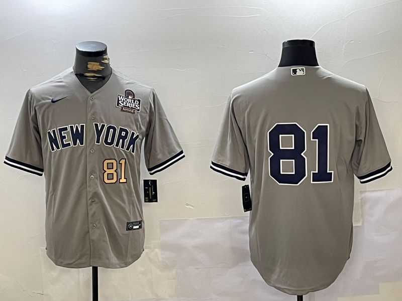 Men New York Yankees #81 No Name Grey Game 2024 Nike MLB Jersey style 10274->new york yankees->MLB Jersey